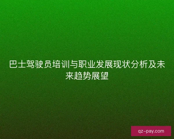 巴士驾驶员培训与职业发展现状分析及未来趋势展望