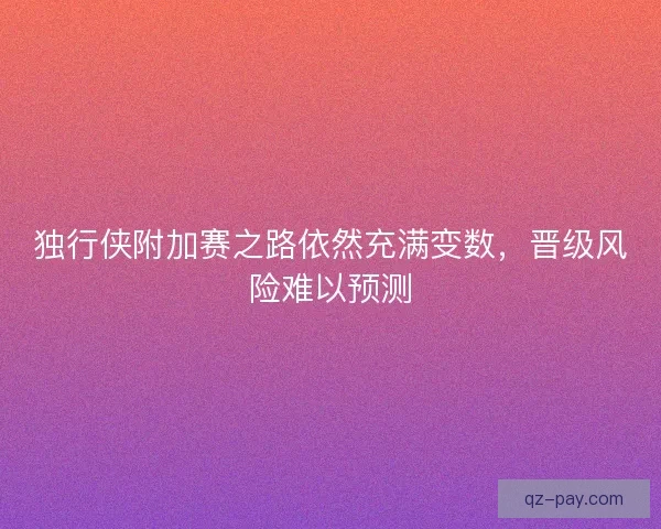 独行侠附加赛之路依然充满变数，晋级风险难以预测